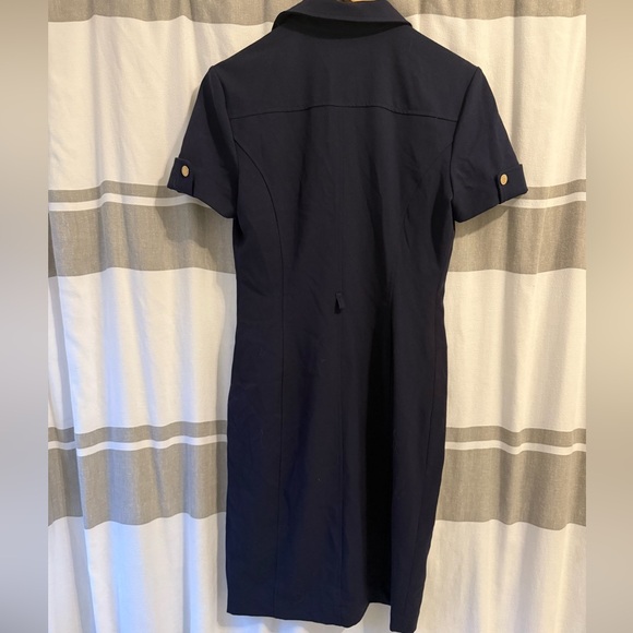 Beautiful Calvin Klein navy blue button down dress - Picture 7 of 7